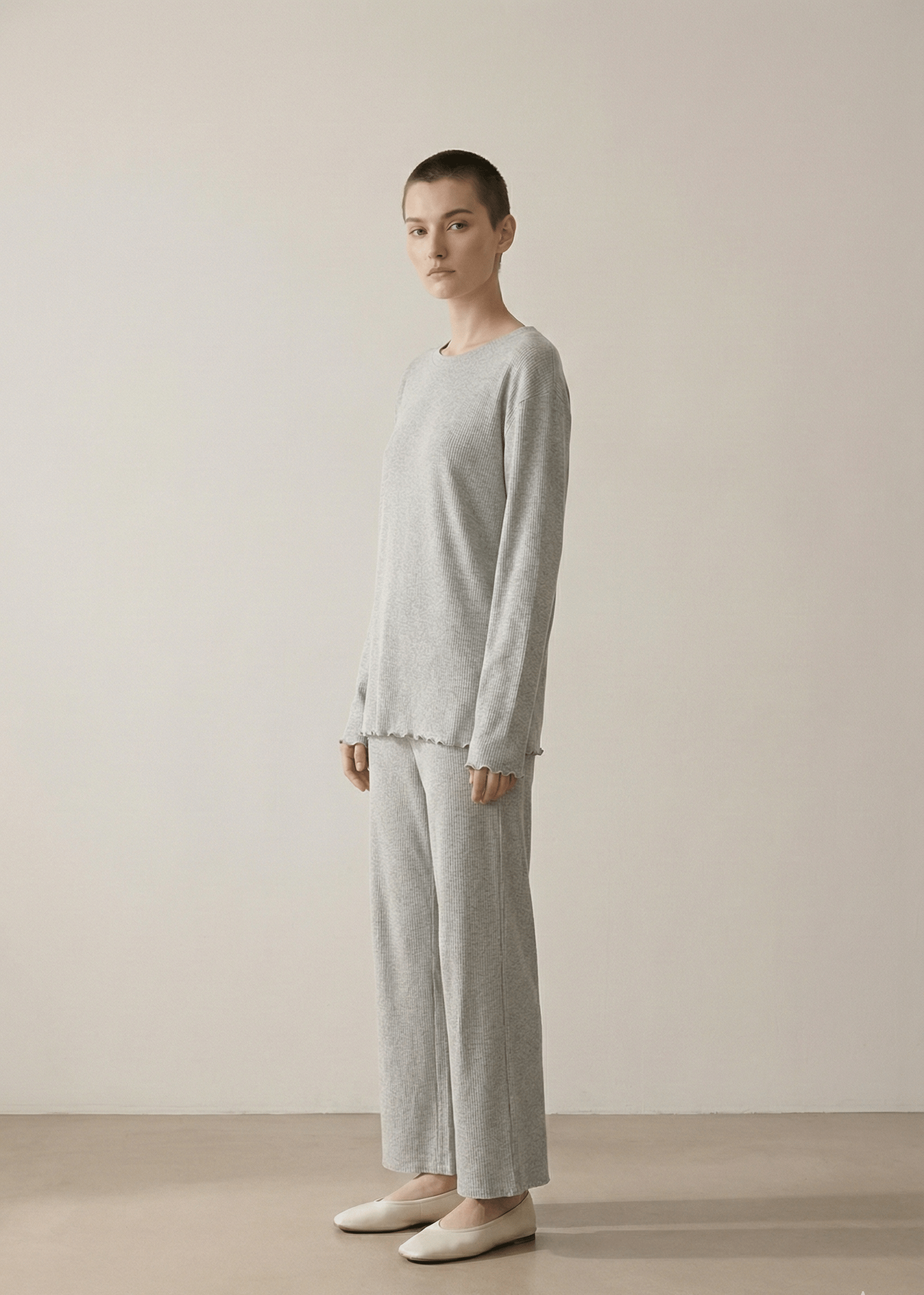  - Ever Lasting - Mira Soft Brushed Knit Lounge Set / Deep Charcoal Gray - Pajamas - Ever Lasting
