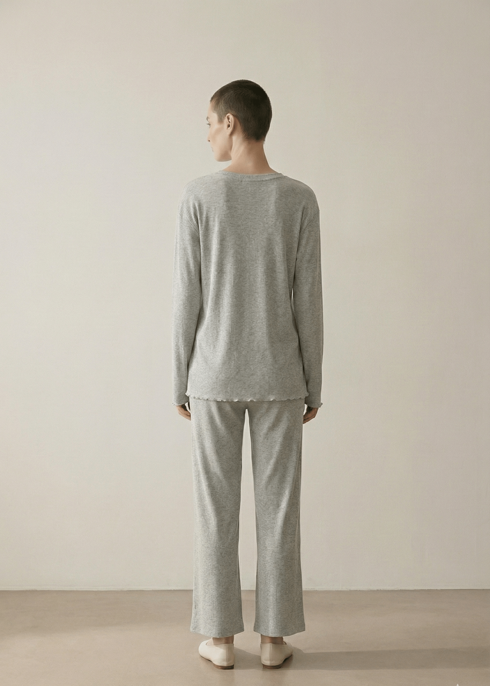  - Ever Lasting - Mira Soft Brushed Knit Lounge Set / Deep Charcoal Gray - Pajamas - Ever Lasting