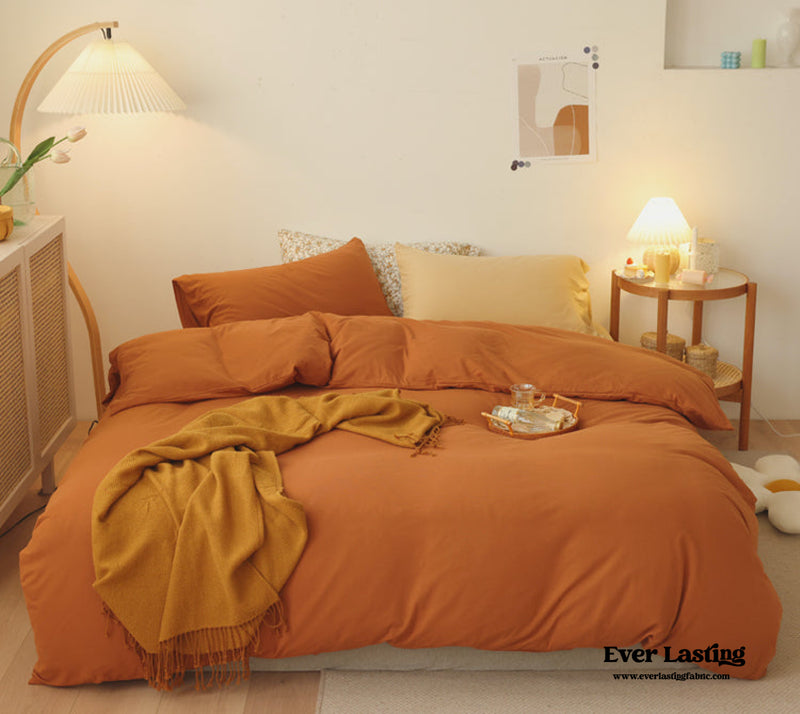 Mixed Color Bedding Set / Custard + Orange