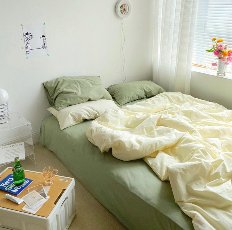  - Ever Lasting - Mixed Color Bedding Set / Green + Yellow - Bedding Set - Ever Lasting