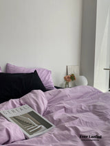 Mixed Color Bedding Set / Pastel Pink + Black