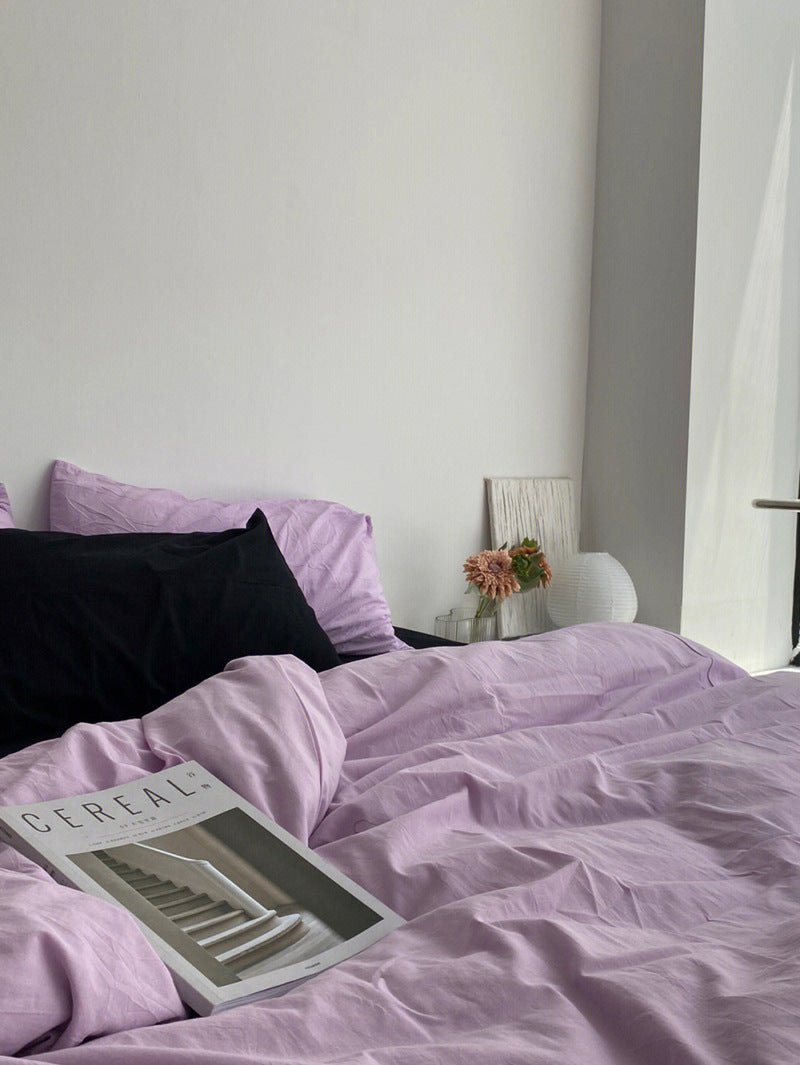  - Ever Lasting - Mixed Color Bedding Set / Pastel Pink + Black - Bedding Set - Ever Lasting
