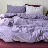 Mixed Color Berry Crush Washed Cotton Bedding Bundle Pastel Purple + / Small Flat Set