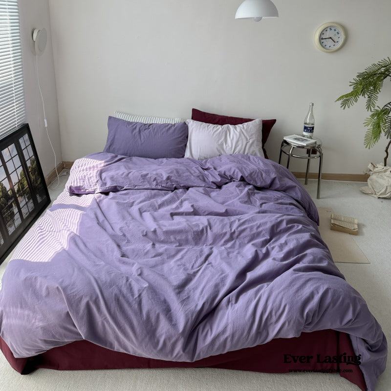 Mixed Color Berry Crush Washed Cotton Bedding Set