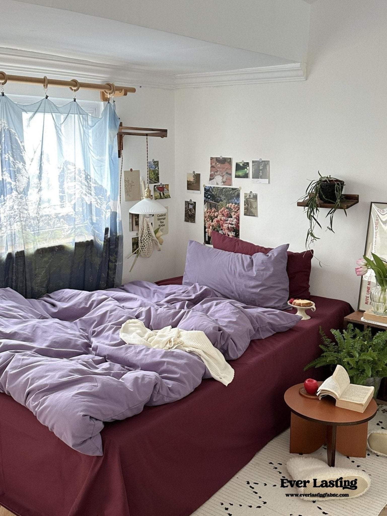 Mixed Color Berry Crush Washed Cotton Bedding Set - Ever Lasting