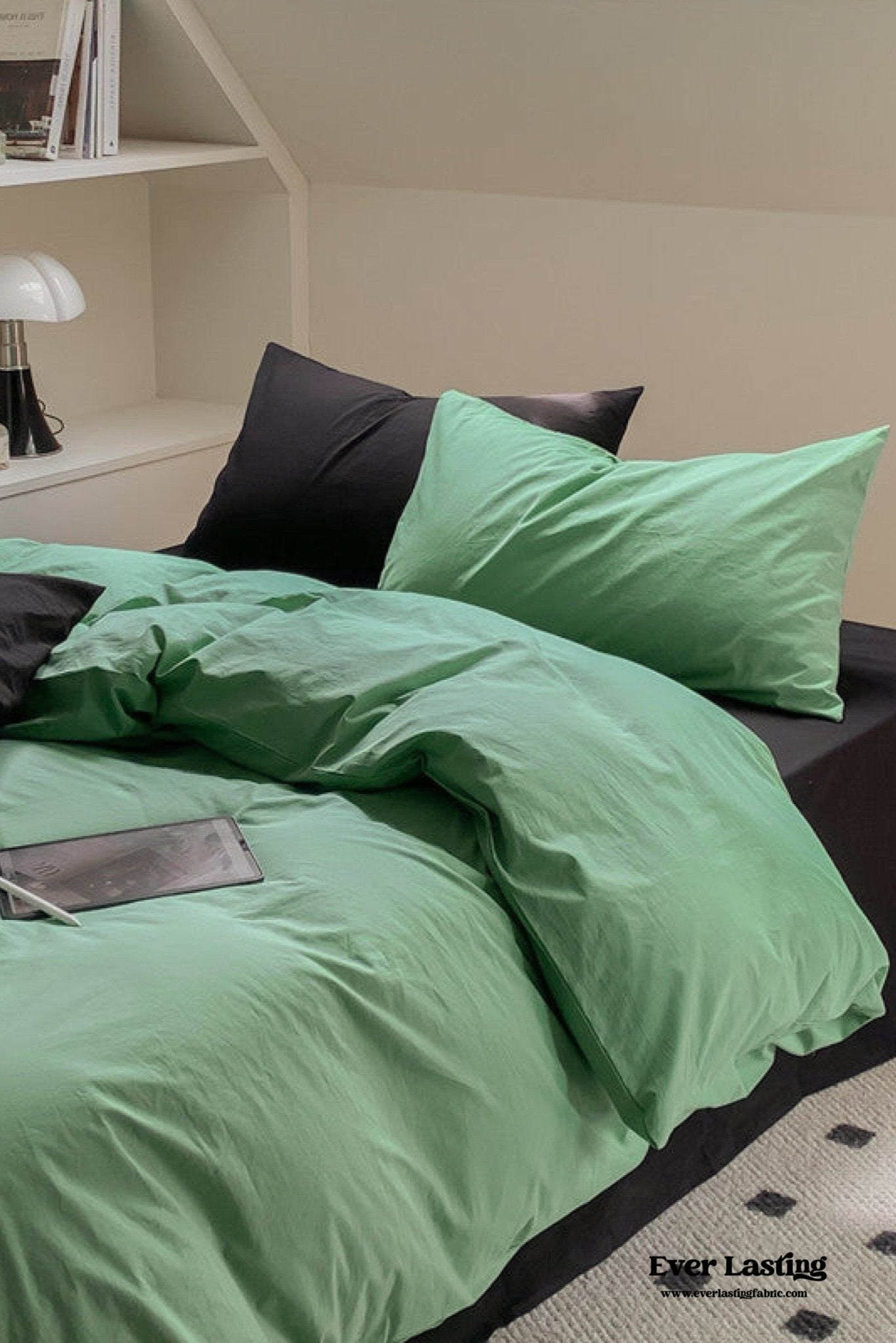 Mixed Color Maximalist Bedding Set / Green + Pink - Ever Lasting