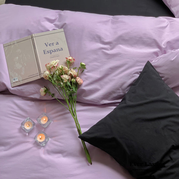 Mixed Color Maximalist Bedding Set / Purple + Black