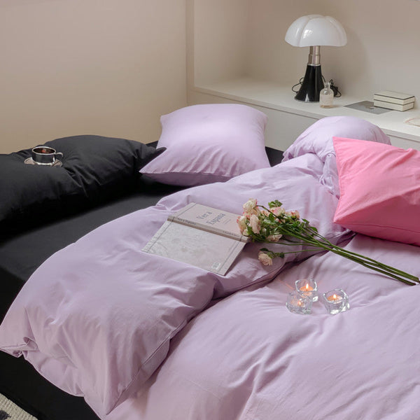 Mixed Color Maximalist Bedding Set / Purple + Black Small Flat