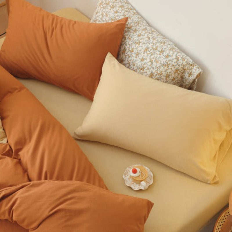 Mixed Color Pillowcases Custard Orange