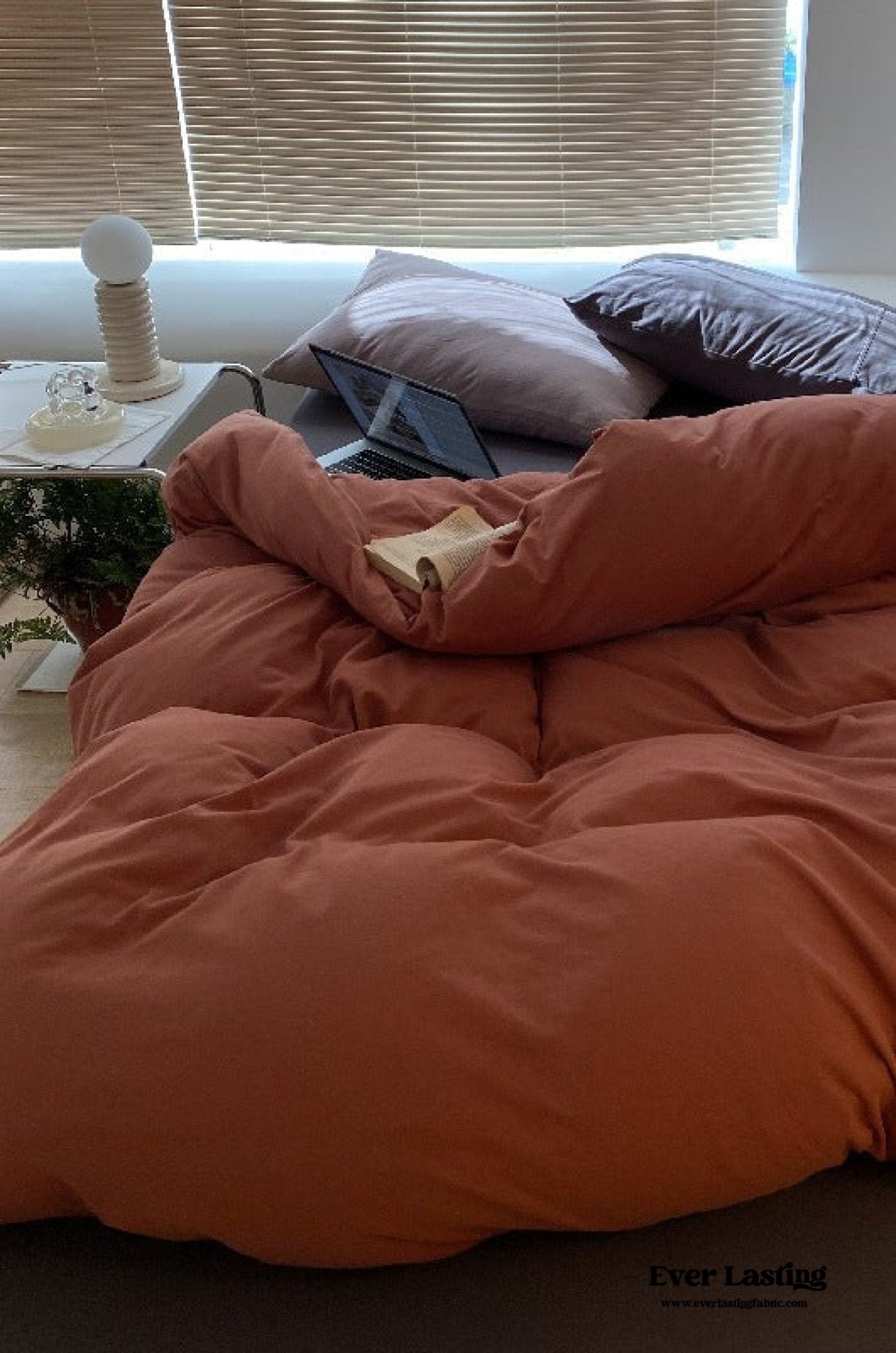 Mixed Color Warm Tone Jersey Knit Bedding Set / Gray Red - Ever Lasting