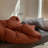 Mixed Color Warm Tone Jersey Knit Bedding Set / Gray Red