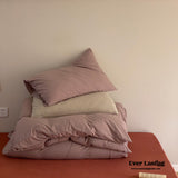 Mixed Color Warm Tone Jersey Knit Bedding Set / Mauve + Red