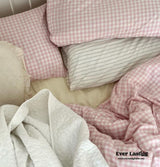 Mixed Gingham Bedding Set / Pink