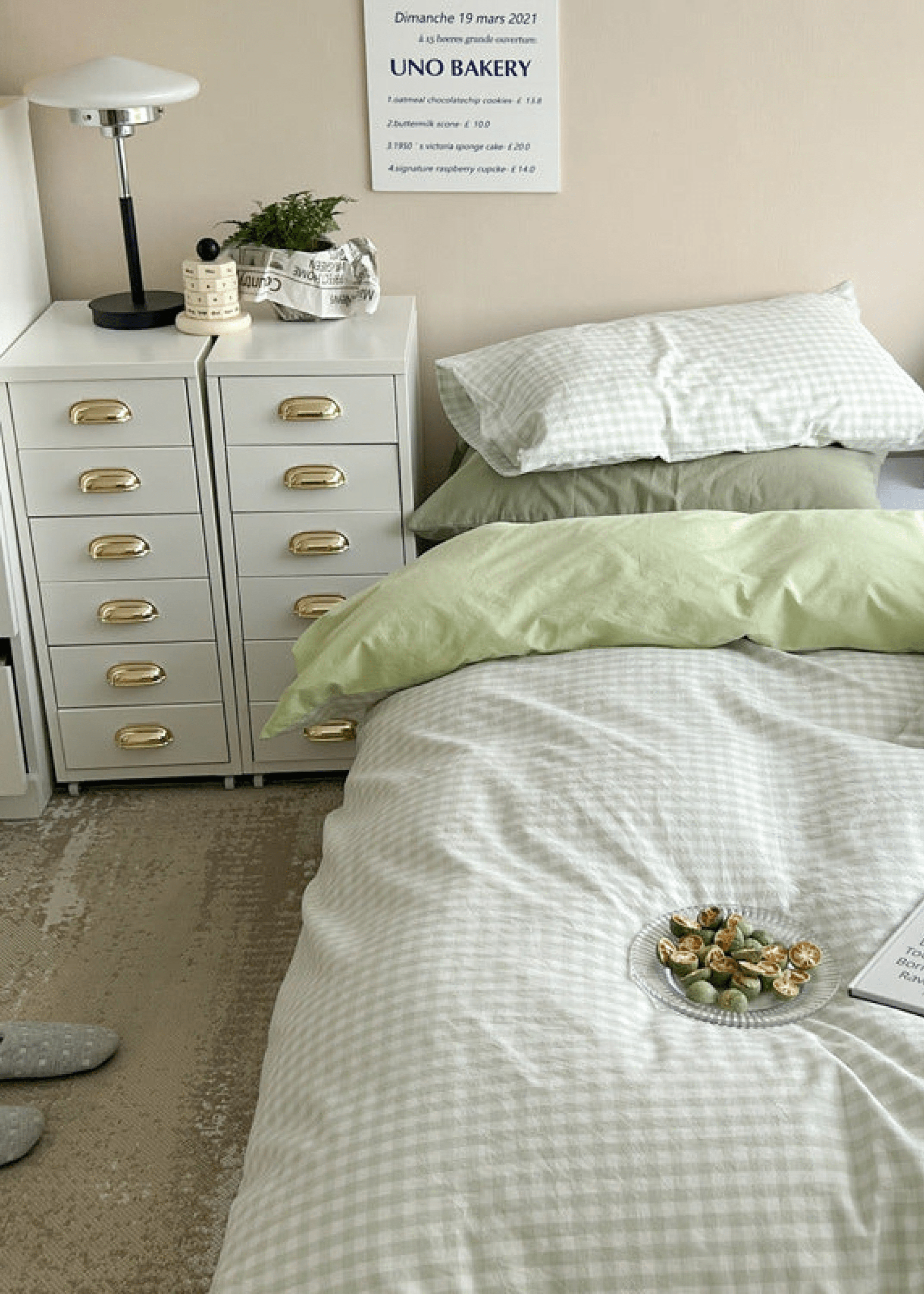  - Ever Lasting - Mixed Gingham Bedding Set / Pink + Yellow - Bedding Set - Ever Lasting