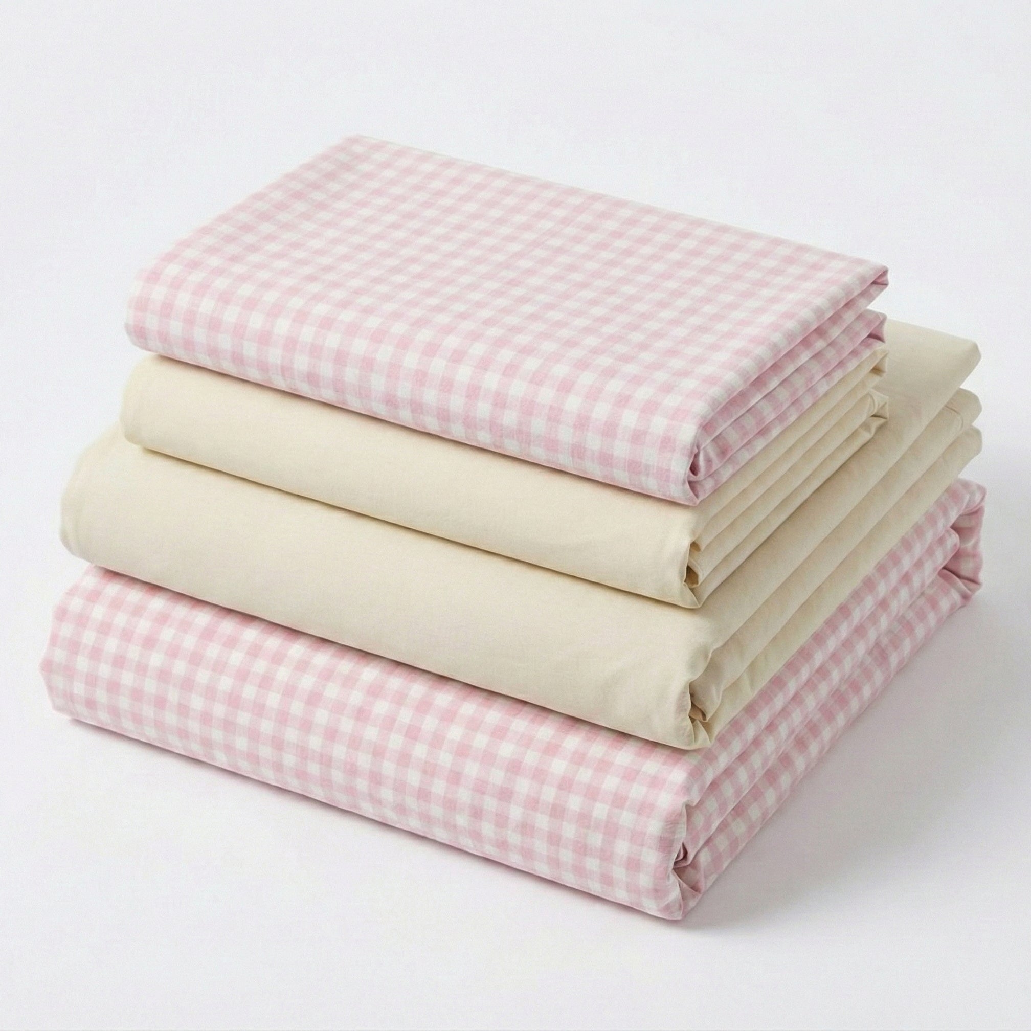  - Ever Lasting - Mixed Gingham Bedding Set / Pink + Yellow - Bedding Set - Ever Lasting