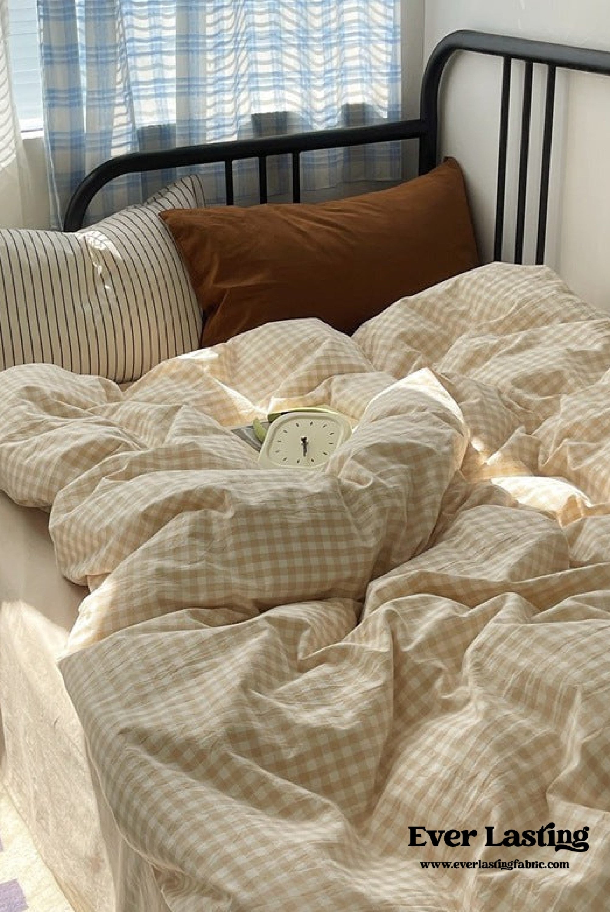  - Ever Lasting - Mixed Gingham Striped Bedding Set / Blue Yellow - Bedding Set - Ever Lasting