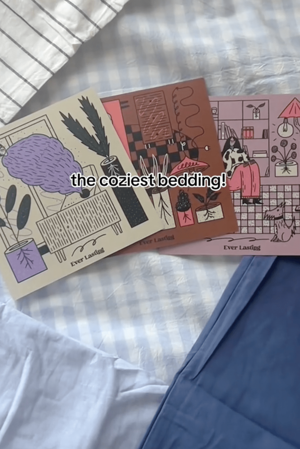  - Ever Lasting - Mixed Gingham Striped Bedding Set / Pink - Bedding Set - Ever Lasting