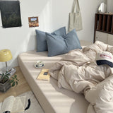 Mixed Stripe Washed Cotton Bedding Set Cream / Small Flat