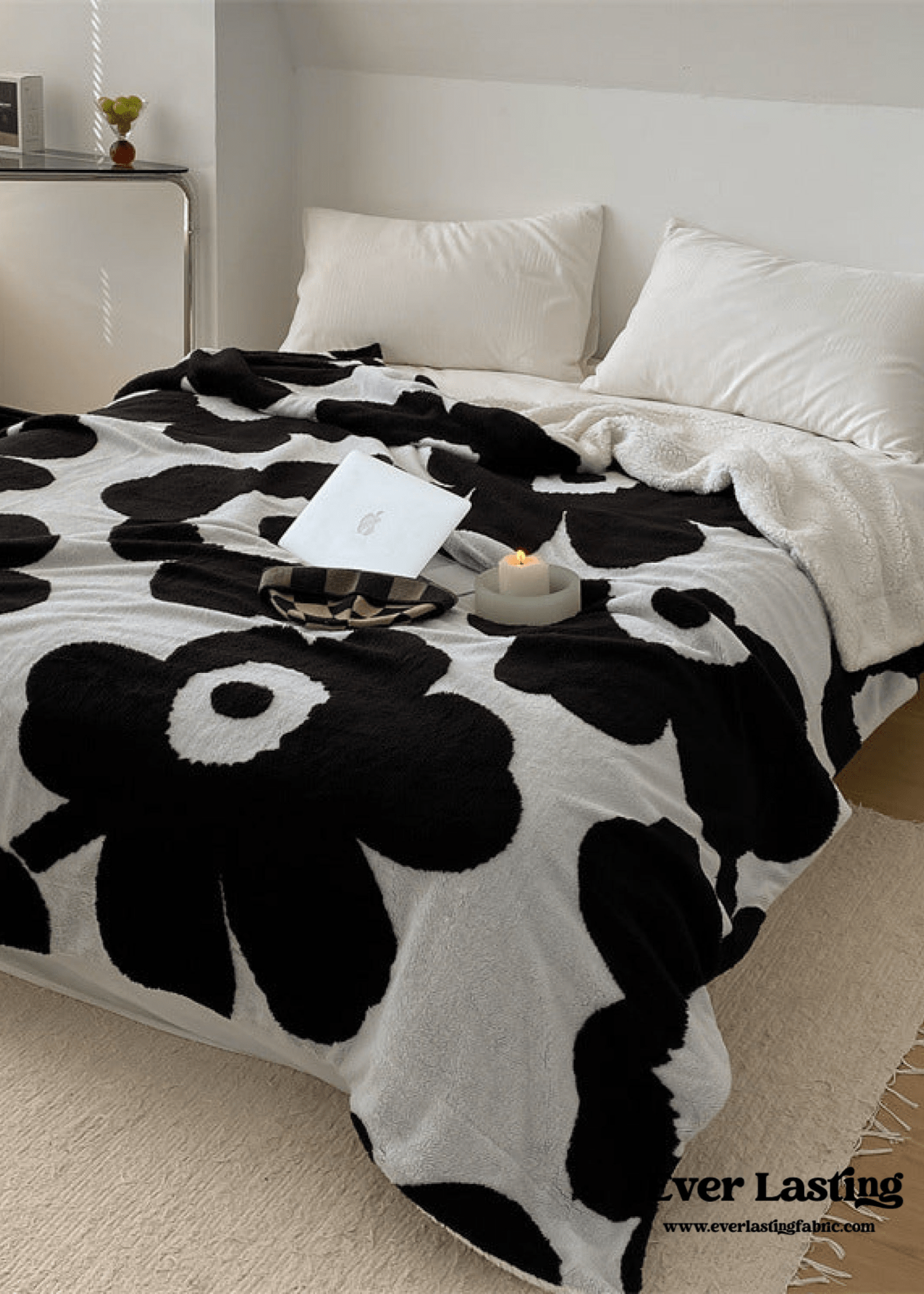 Mixed Velvet Wool Jacquard Floral Blanket (6 Colors) - Ever Lasting