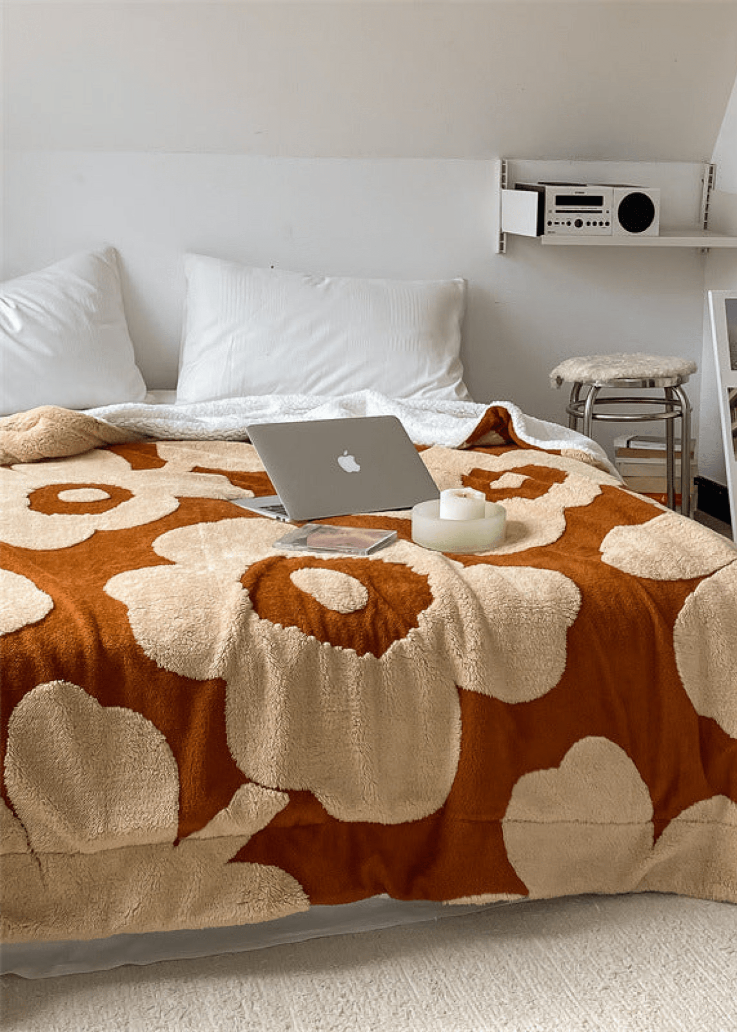 Mixed Velvet Wool Jacquard Floral Blanket (6 Colors) - Ever Lasting