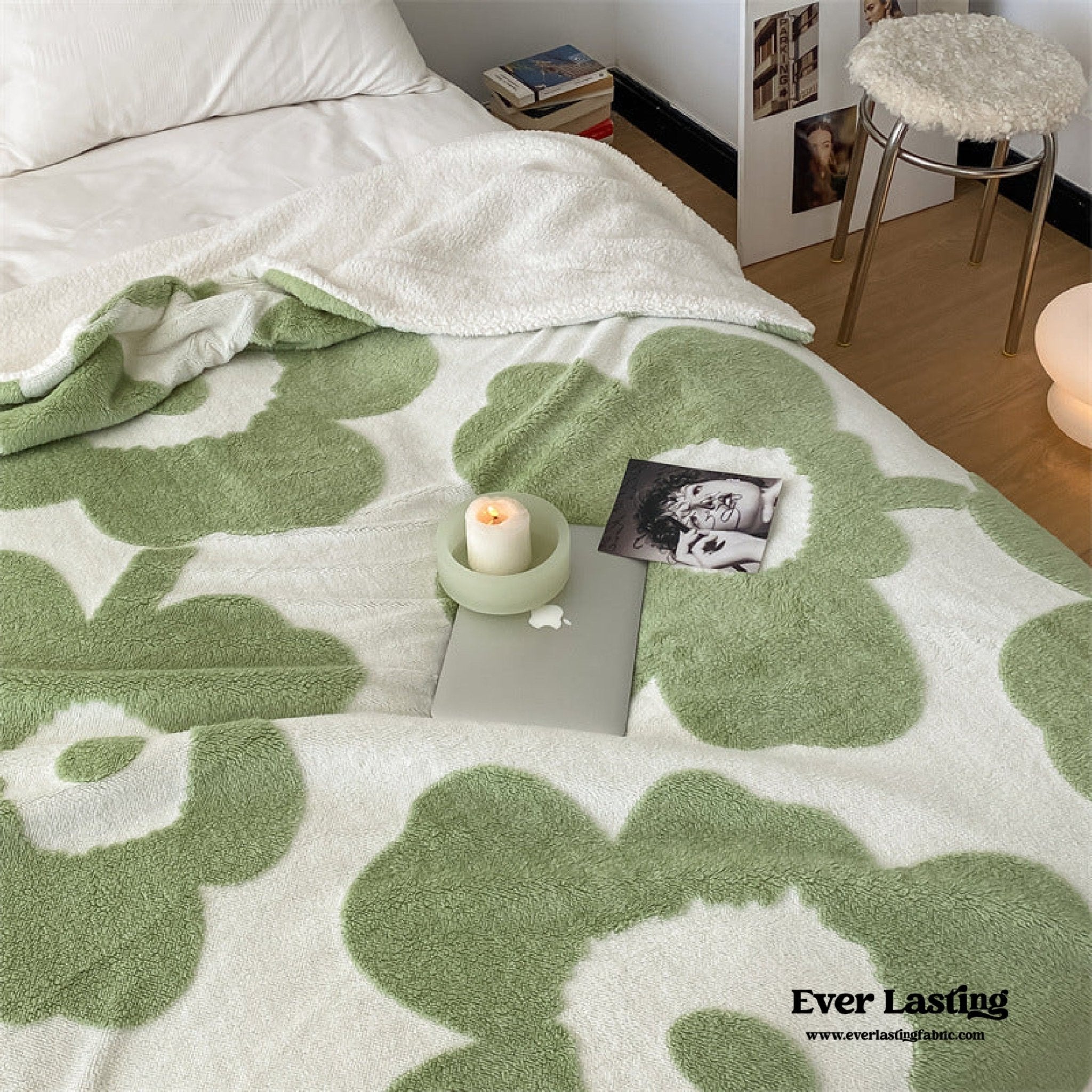 Mixed Velvet Wool Jacquard Floral Blanket (6 Colors) - Ever Lasting