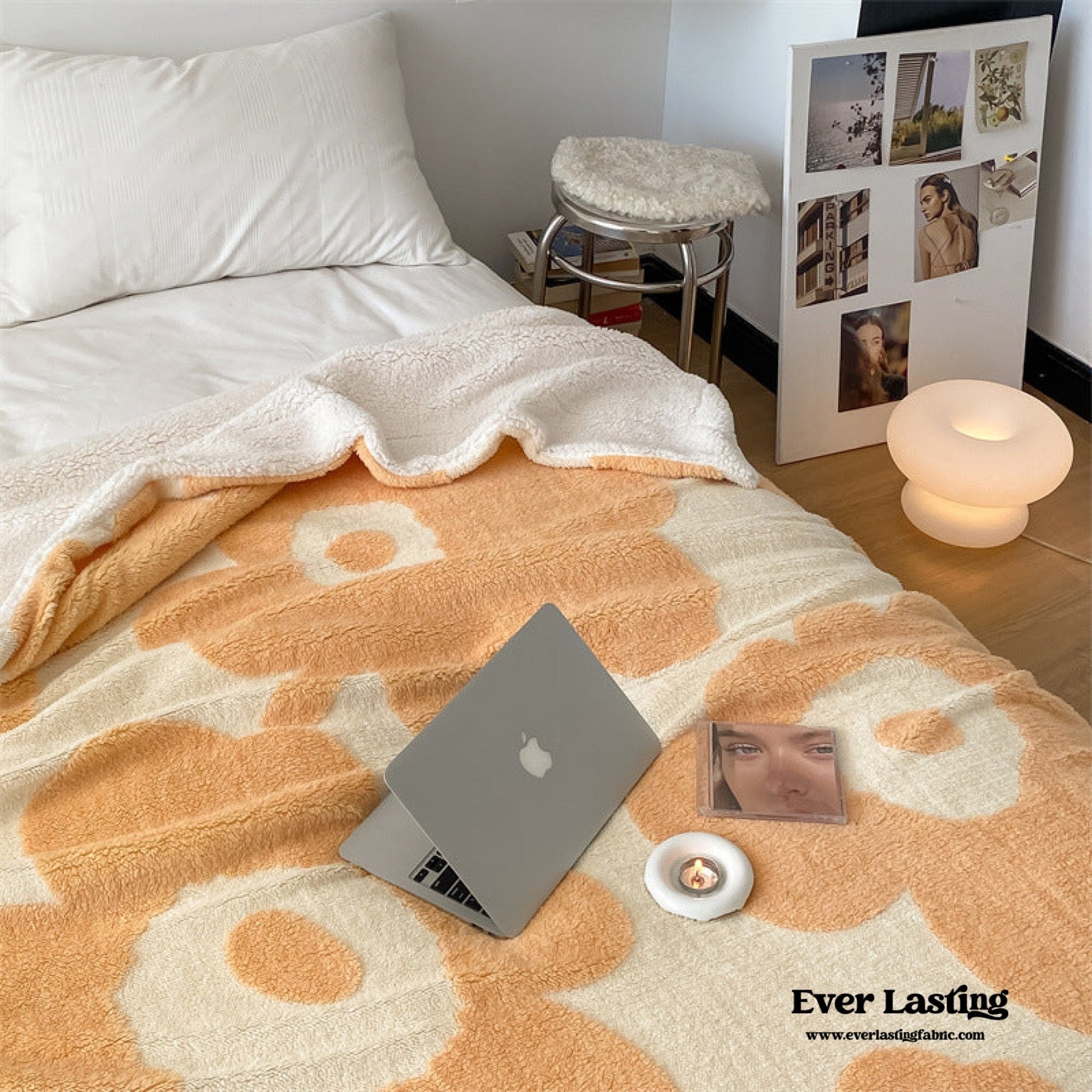 Mixed Velvet Wool Jacquard Floral Blanket (6 Colors) - Ever Lasting