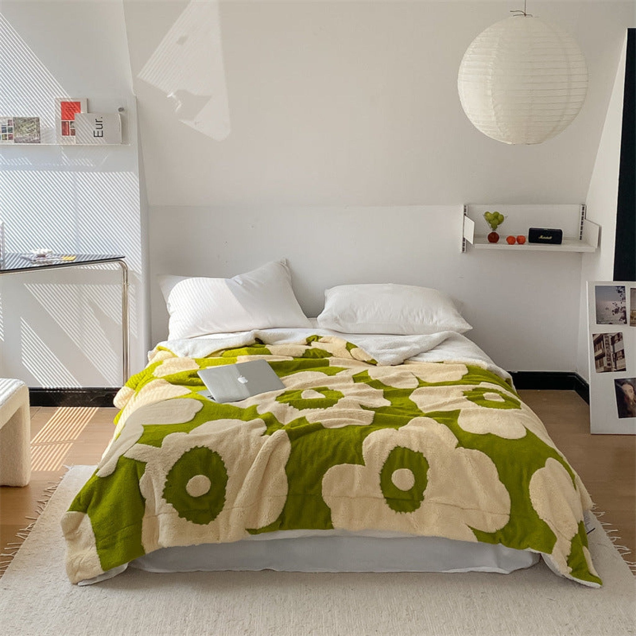 Mixed Velvet Wool Jacquard Floral Blanket (6 Colors) - Ever Lasting