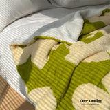 Mixed Velvet Wool Jacquard Floral Blanket (6 Colors) Blankets