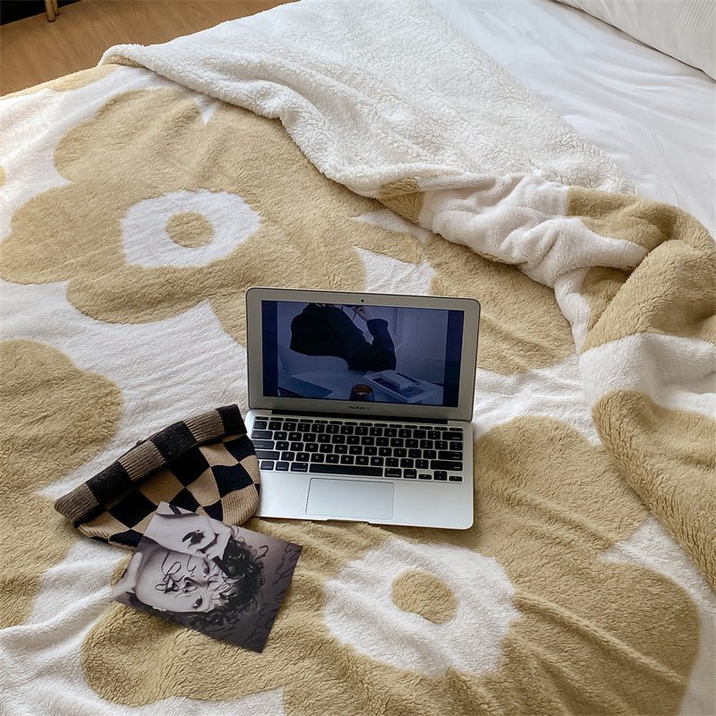  - Ever Lasting - Mixed Velvet Wool Jacquard Floral Blanket (6 Colors) - Blankets - Ever Lasting