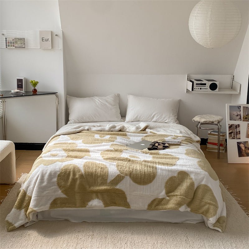  - Ever Lasting - Mixed Velvet Wool Jacquard Floral Blanket (6 Colors) - Blankets - Ever Lasting