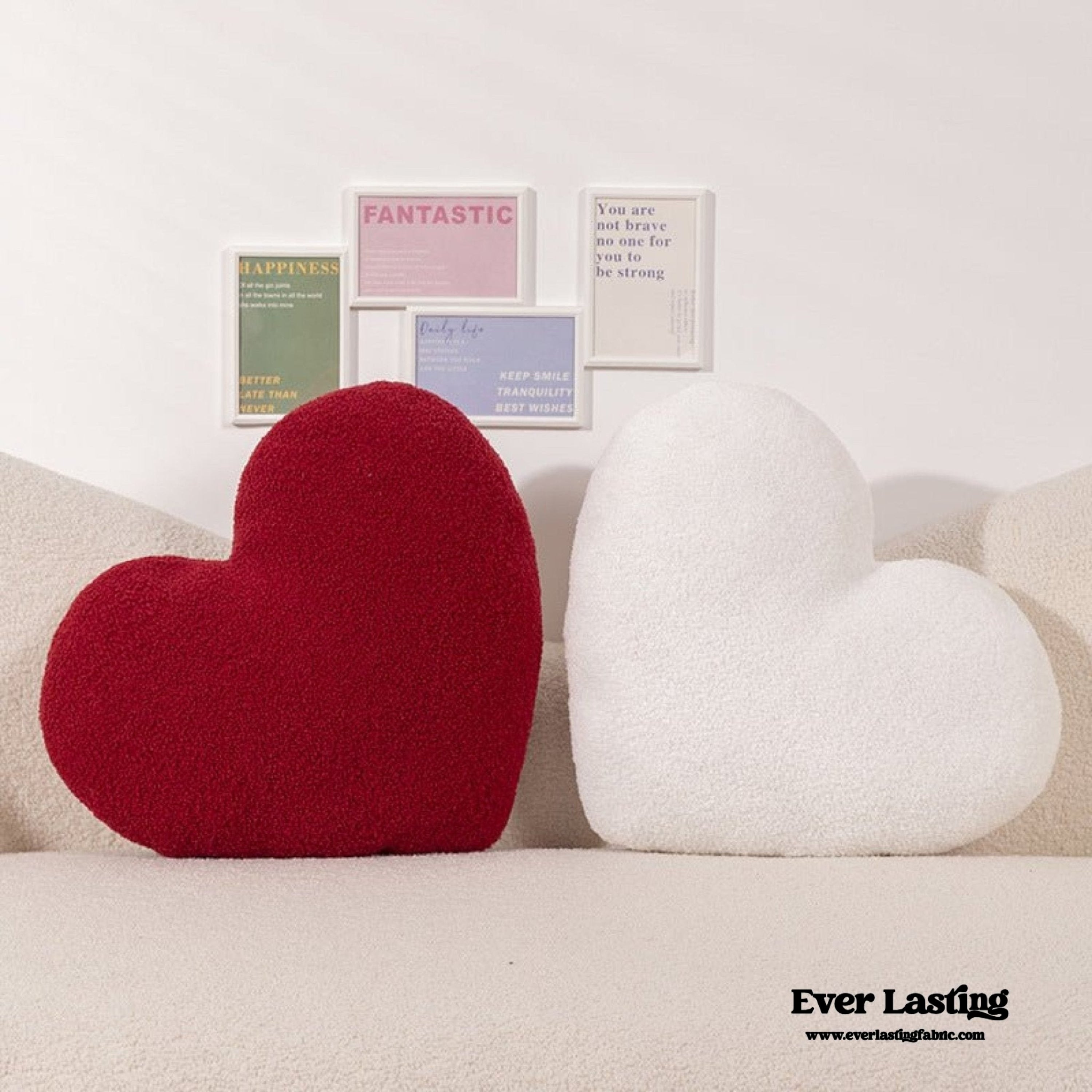 Modern Minimalist Heart Plush Pillow / White - Ever Lasting