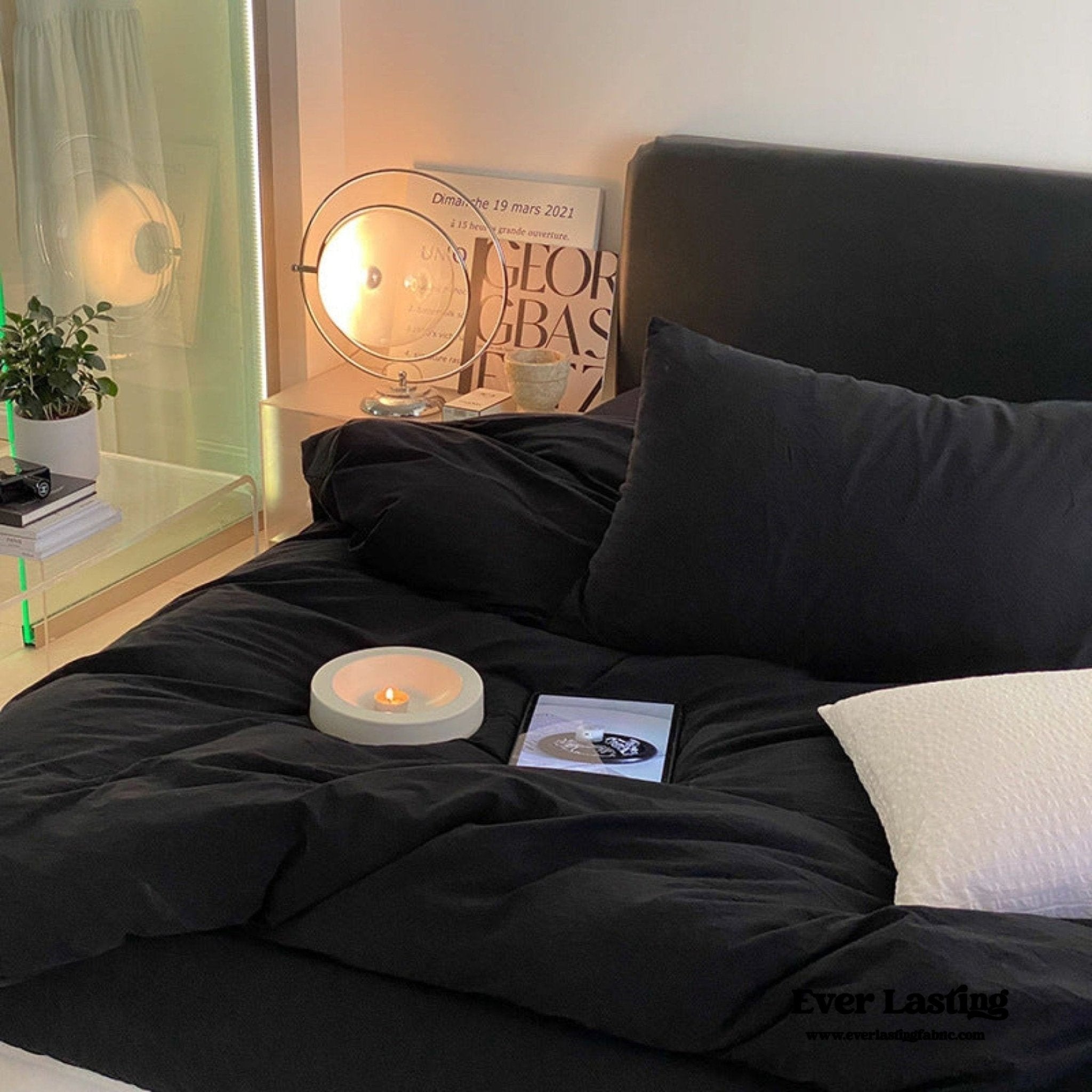 Modern Washed Cotton Bedding Set / Green - Ever Lasting