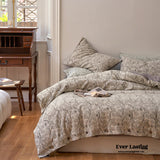 Mother Earth Floral Bedding Set / Green Buttoned