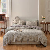 Mother Earth Floral Bedding Set / Purple Buttoned