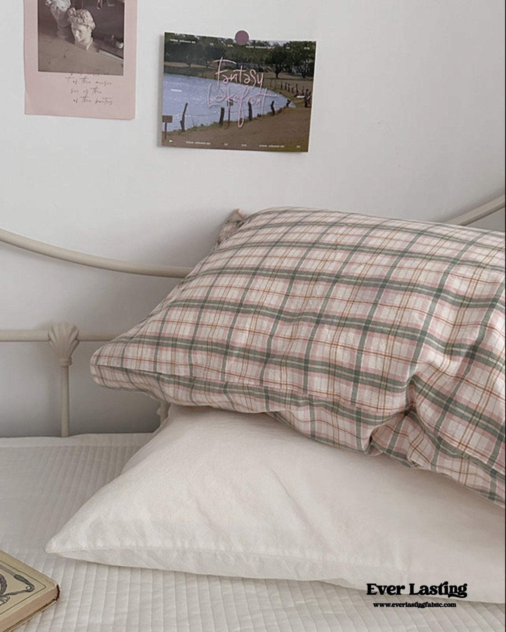 Muted Blush Cotton Pillowcase / Yellow - Ever Lasting