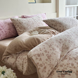 Muted Neutral Velvet Floral Bedding Set / Mint Green