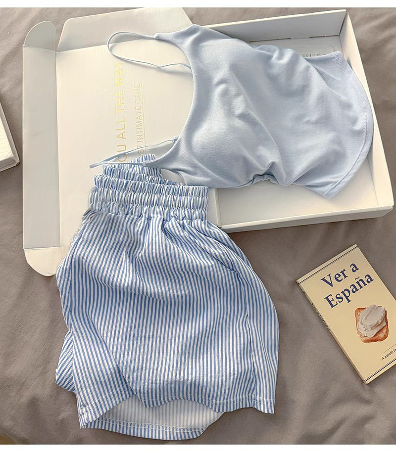 -Ever Lasting - Nerelle Sleeveless & Shorts Pajama Set / Green -Pajamas -Ever Lasting