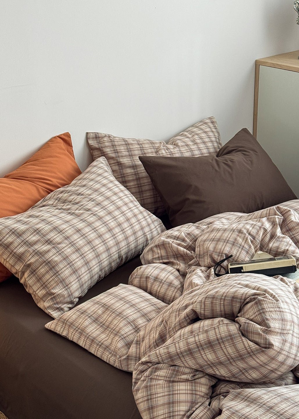  - Ever Lasting - Nerina Gingham Bedding Set / Orange - Bedding Set - Ever Lasting