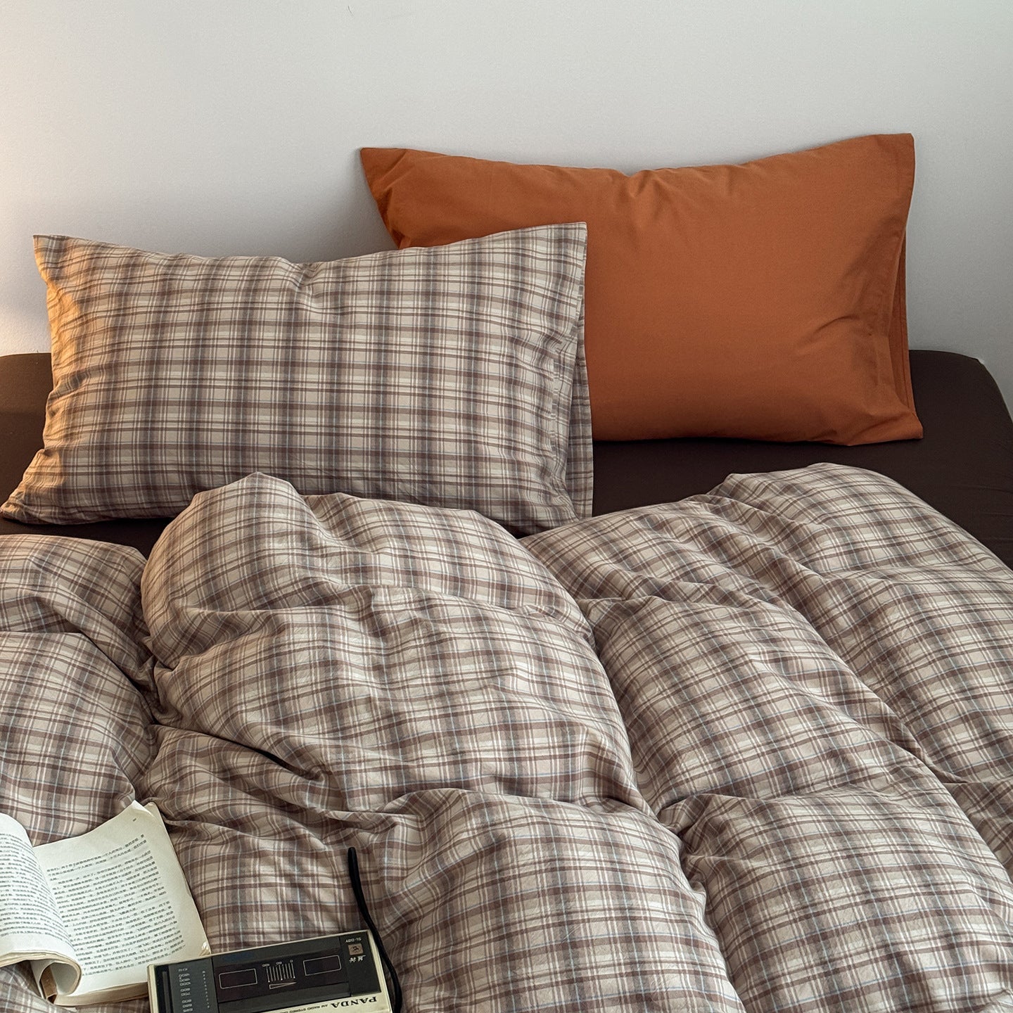  - Ever Lasting - Nerina Gingham Bedding Set / Orange - Bedding Set - Ever Lasting