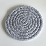 Neutral Handmade Cotton Coasters (3 Colors) Gray / One Coaster Homeware
