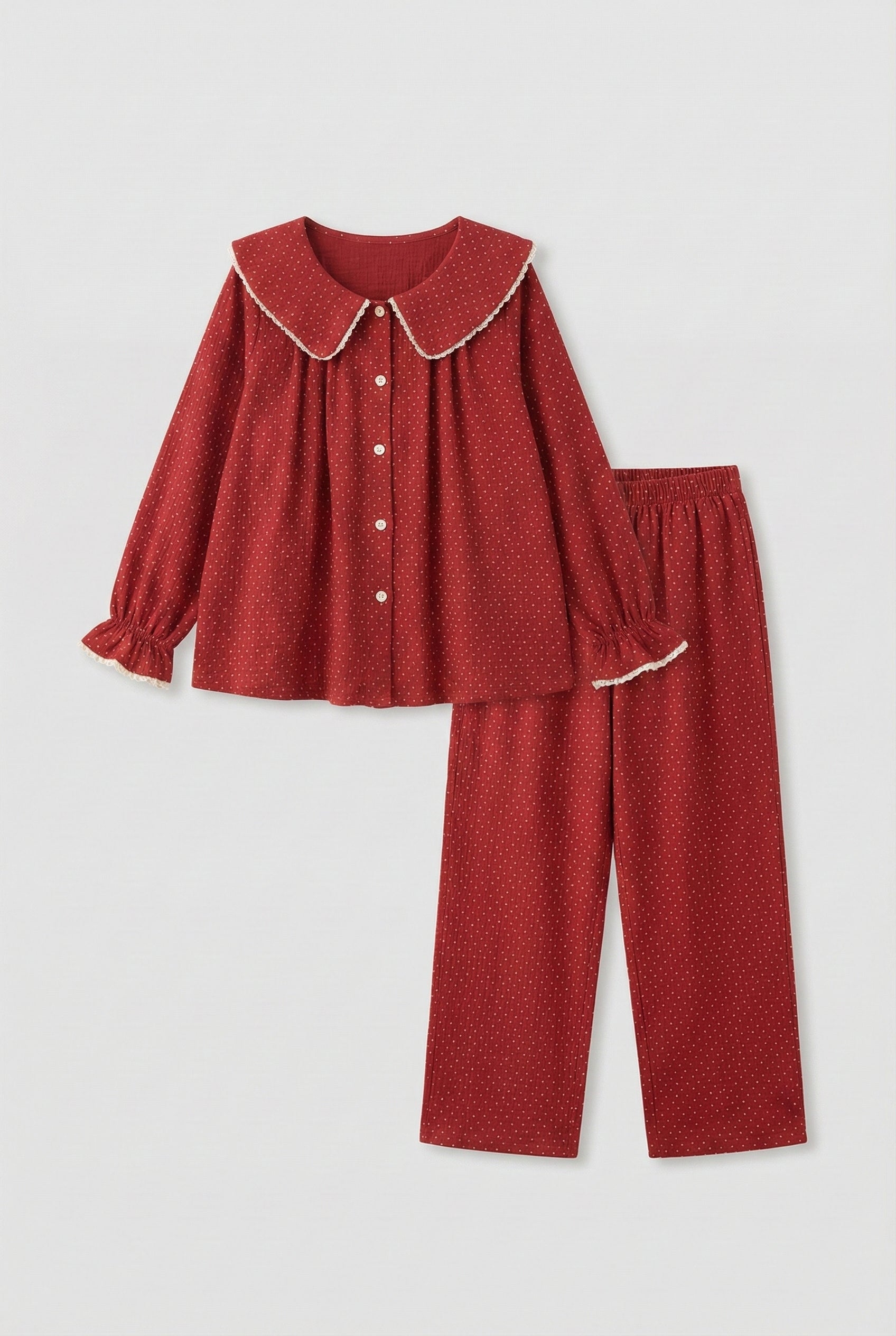  - Ever Lasting - Noelle Cotton Lapel Pajama Set / Dark Blue - Pajamas - Ever Lasting