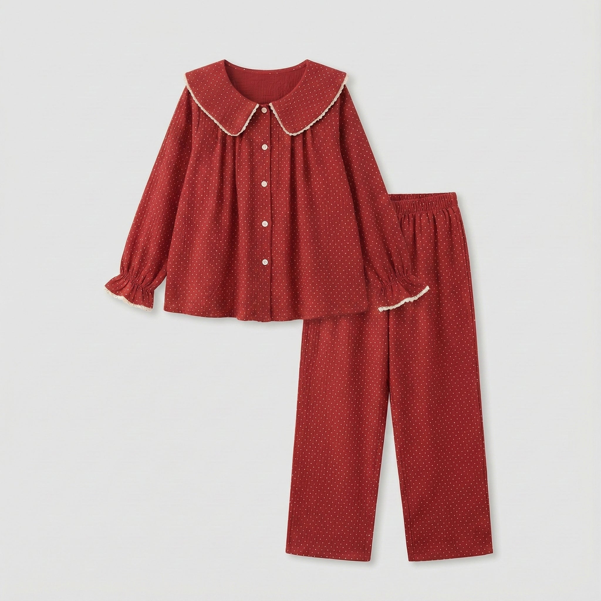  - Ever Lasting - Noelle Cotton Lapel Pajama Set / Dark Blue - Pajamas - Ever Lasting