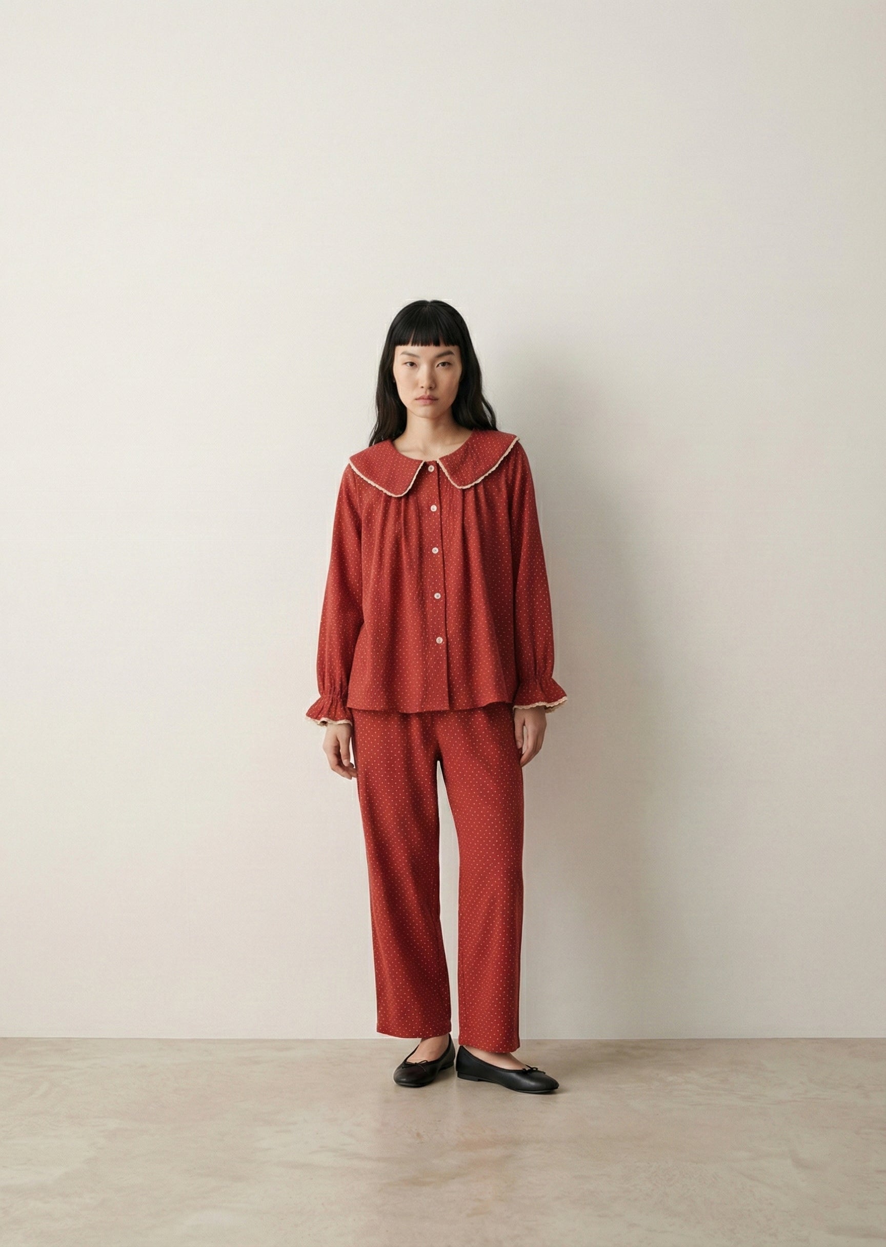  - Ever Lasting - Noelle Cotton Lapel Pajama Set / Dark Blue - Pajamas - Ever Lasting