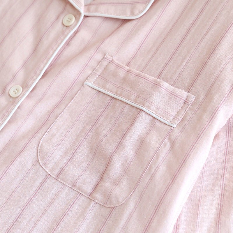  - Ever Lasting - Nyelle Double Gauze Striped Pajama Set / Blue - Pajamas - Ever Lasting
