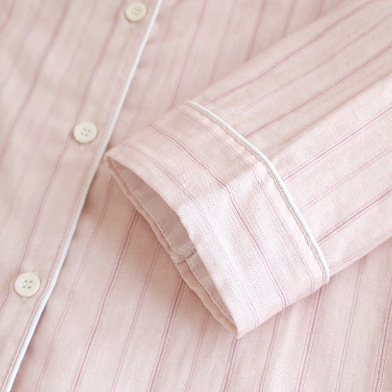 - Ever Lasting - Nyelle Double Gauze Striped Pajama Set / Blue - Pajamas - Ever Lasting
