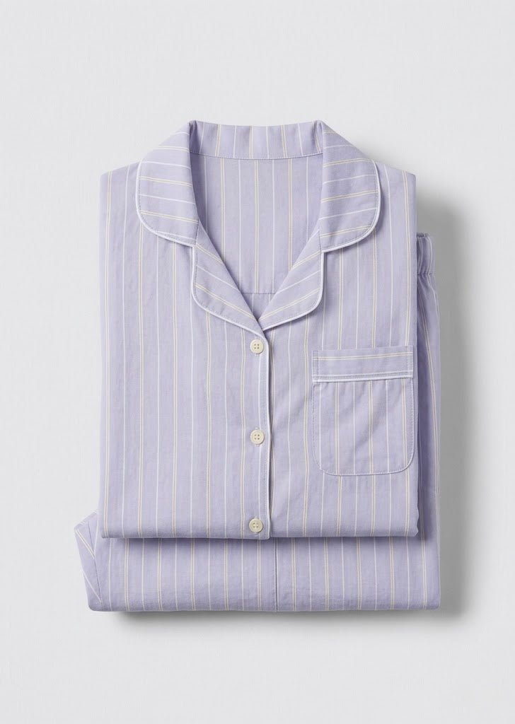  - Ever Lasting - Nyelle Double Gauze Striped Pajama Set / Purple - Pajamas - Ever Lasting