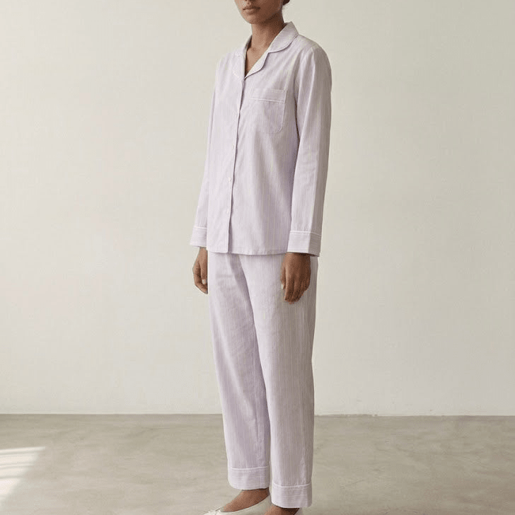  - Ever Lasting - Nyelle Double Gauze Striped Pajama Set / Purple - Pajamas - Ever Lasting