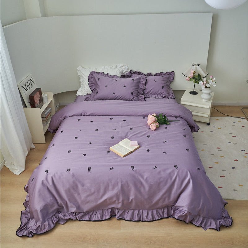  - Ever Lasting - Opal Floral Ruffle Lace Bedding Bundle - Bedding Bundle - Ever Lasting