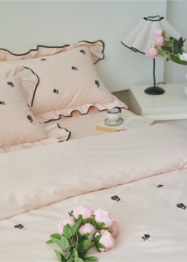  - Ever Lasting - Opal Floral Ruffle Lace Bedding Set / Purple - Bedding Set - Ever Lasting