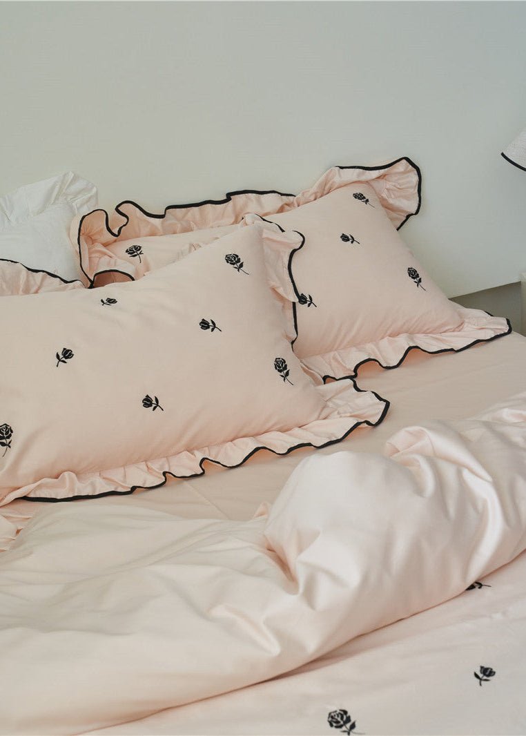  - Ever Lasting - Opal Floral Ruffle Lace Bedding Set / Purple - Bedding Set - Ever Lasting